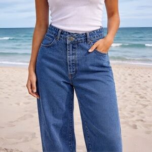[29] Lee Jeans Super high-rise Off-Centre Button Wide Leg Denim